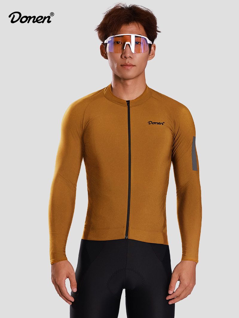 Men's Winter Fleece Thermal LS Jersey Brown